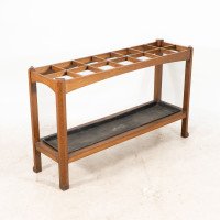 An Arts & Crafts Oak Stick & Umbrella Stand with Fourteen Sections - Thumbnail 6