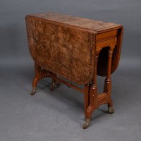 Charles Bevan for Marsh & Jones – Gothic Revival Burr Walnut Sutherland Table. - Thumbnail 4