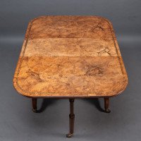 Charles Bevan for Marsh & Jones – Gothic Revival Burr Walnut Sutherland Table. - Thumbnail 11