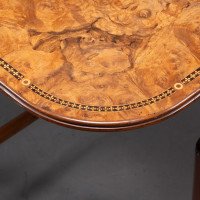 Charles Bevan for Marsh & Jones – Gothic Revival Burr Walnut Sutherland Table. - Thumbnail 13