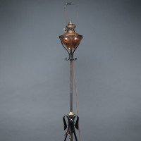 W. A. S. Benson –  Rare Arts & Crafts Iron Telescopic Standard or Floor Lamp - Thumbnail 4