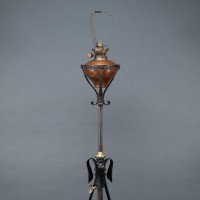 W. A. S. Benson –  Rare Arts & Crafts Iron Telescopic Standard or Floor Lamp - Thumbnail 5