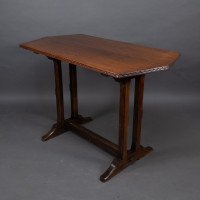 A Cotswold-style Oak Refectory Dining or Library Table with Carved Chevron Detailing - Thumbnail 3