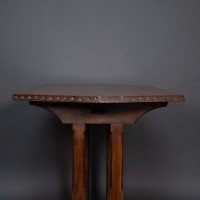 A Cotswold-style Oak Refectory Dining or Library Table with Carved Chevron Detailing - Thumbnail 8