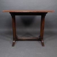 A Cotswold-style Oak Refectory Dining or Library Table with Carved Chevron Detailing - Thumbnail 7