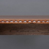 A Cotswold-style Oak Refectory Dining or Library Table with Carved Chevron Detailing - Thumbnail 10