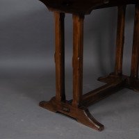 A Cotswold-style Oak Refectory Dining or Library Table with Carved Chevron Detailing - Thumbnail 12