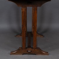 A Cotswold-style Oak Refectory Dining or Library Table with Carved Chevron Detailing - Thumbnail 14