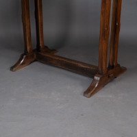 A Cotswold-style Oak Refectory Dining or Library Table with Carved Chevron Detailing - Thumbnail 15