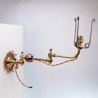 W. A. S. Benson. A Pair of Copper & Brass Wall Lights with Lily Pad Wall Back Plates - Thumbnail 6
