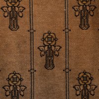 Baillie Scott Style Of. Arts & Crafts Glasgow School Oak Settle with Original Fabric - Thumbnail 9