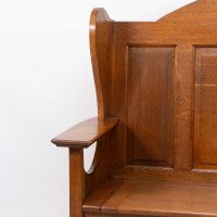 Wylie & Lochhead, M. H. Baillie Scott, an Arts & Crafts Glasgow School Oak Settle - Thumbnail 4