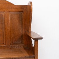 Wylie & Lochhead, M. H. Baillie Scott, an Arts & Crafts Glasgow School Oak Settle - Thumbnail 8