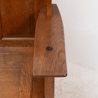 Wylie & Lochhead, M. H. Baillie Scott, an Arts & Crafts Glasgow School Oak Settle - Thumbnail 7