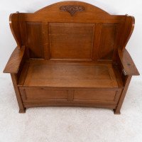 Wylie & Lochhead, M. H. Baillie Scott, an Arts & Crafts Glasgow School Oak Settle - Thumbnail 11