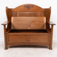 Wylie & Lochhead, M. H. Baillie Scott, an Arts & Crafts Glasgow School Oak Settle - Thumbnail 13