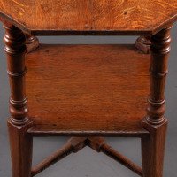 Jas Shoolbred, Attributed – Aesthetic Movement Oak Octagonal Side Table - Thumbnail 12