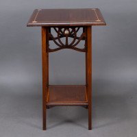 Liberty & Co., attributed. An Arts & Crafts Mahogany Occasional Table with Mother-Of-Pearl Inlays - Thumbnail 2
