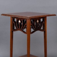 Liberty & Co., attributed. An Arts & Crafts Mahogany Occasional Table with Mother-Of-Pearl Inlays - Thumbnail 8