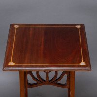 Liberty & Co., attributed. An Arts & Crafts Mahogany Occasional Table with Mother-Of-Pearl Inlays - Thumbnail 13