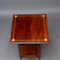 Liberty & Co., attributed. An Arts & Crafts Mahogany Occasional Table with Mother-Of-Pearl Inlays - Thumbnail 12