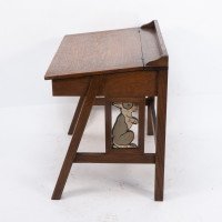G F Hardy. An Arts & Crafts Oak Childs Desk with a Slanted Writing Area & Storage Underneath - Thumbnail 4