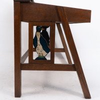 G F Hardy. An Arts & Crafts Oak Childs Desk with a Slanted Writing Area & Storage Underneath - Thumbnail 7