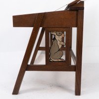 G F Hardy. An Arts & Crafts Oak Childs Desk with a Slanted Writing Area & Storage Underneath - Thumbnail 9