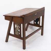 G F Hardy. An Arts & Crafts Oak Childs Desk with a Slanted Writing Area & Storage Underneath - Thumbnail 14