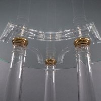 A French Mid-Century Modern Circular Lucite & Brass Side Table - Thumbnail 10