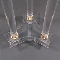 A French Mid-Century Modern Circular Lucite & Brass Side Table - Thumbnail 12