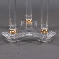 A French Mid-Century Modern Circular Lucite & Brass Side Table - Thumbnail 15