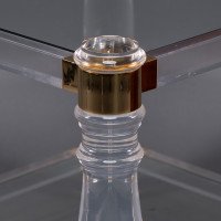 A French Modernist Square Lucite & Brass Two-Tier Side Table on Curvaceous Legs - Thumbnail 9
