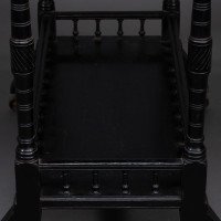 An Aesthetic Movement Walnut Drop Leaf Side Table on Four Turned & Incised Legs - Thumbnail 14