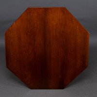 Jas Shoolbred, attributed. An Aesthetic Movement Octagonal Walnut Side Table with Central Shelf - Thumbnail 5