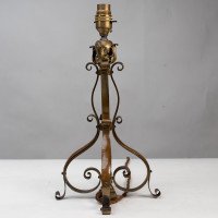Pair of Arts and Crafts Brass Table Lamps with Leaf Collars c.1910 - Thumbnail 8