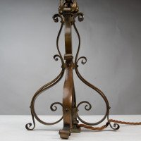 Pair of Arts and Crafts Brass Table Lamps with Leaf Collars c.1910 - Thumbnail 16