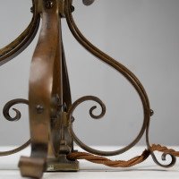Pair of Arts and Crafts Brass Table Lamps with Leaf Collars c.1910 - Thumbnail 17