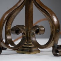 Pair of Arts and Crafts Brass Table Lamps with Leaf Collars c.1910 - Thumbnail 19
