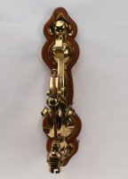 Arts and Crafts, c.1905 Set of Three Brass Wall Lights with Walnut Backplates - Thumbnail 7