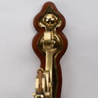 Arts and Crafts, c.1905 Set of Three Brass Wall Lights with Walnut Backplates - Thumbnail 17