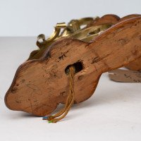 Arts and Crafts, c.1905 Set of Three Brass Wall Lights with Walnut Backplates - Thumbnail 19