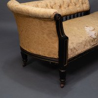 Charles Bevan for Marsh & Jones. An Aesthetic Movement Walnut Ebonized Button Back Chaise Lounge - Thumbnail 8