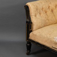 Charles Bevan for Marsh & Jones. An Aesthetic Movement Walnut Ebonized Button Back Chaise Lounge - Thumbnail 10