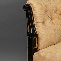 Charles Bevan for Marsh & Jones. An Aesthetic Movement Walnut Ebonized Button Back Chaise Lounge - Thumbnail 11