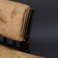 Charles Bevan for Marsh & Jones. An Aesthetic Movement Walnut Ebonized Button Back Chaise Lounge - Thumbnail 15
