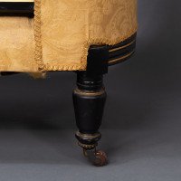 Charles Bevan for Marsh & Jones. An Aesthetic Movement Walnut Ebonized Button Back Chaise Lounge - Thumbnail 19