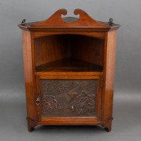 Liberty & Co., An Early Aesthetic Movement Walnut Corner Wall Cabinet - Thumbnail 6