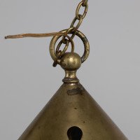 An Arts & Crafts Brass Lantern with the Original Vaseline Shade - Thumbnail 7