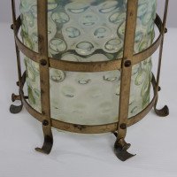An Arts & Crafts Brass Lantern with the Original Vaseline Shade - Thumbnail 12